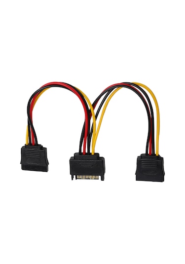 Mufunye Sata Cihazları İçin 4pin'den 15pin'e Güç Adaptör Kablosu - Ssd, Hdd Ve Optik Sürücüler İçin 5v/2a & 12v/2a Destekli Genişletme Kablosu
