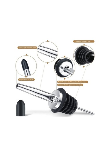 Fortunelane Paslanmaz Çelik Sütunluk, Akışkan Dağıtıcı, Akıllı Tapağı, 30mm Dış Çap, Gümüş-siyah Gümüş - Siyah