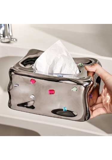 Suntek İskandinav Tarzı Yüz Tuvalet Kağıdı Rafı Gümüş Gümüş