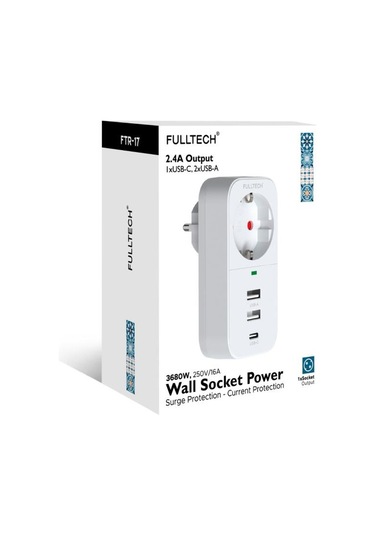 Fulltech Akıllı Priz 1xtype-c 2xusb Ftr-17