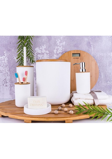 Bambum Lena - Banyo Seti Beyaz 5 Parça Beyaz