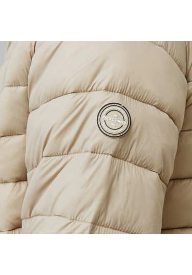 Jack&jones Sprint Puffer Colar Erkek Bej Dik Yaka Mont Bej