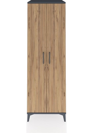 Kronos Dolap 4 Raflı 2 Kapaklı 60x59x182 Antrasit-çam Antrasit