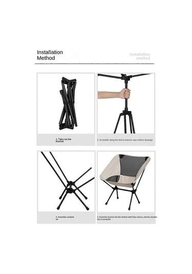 Bloomnest Yeni Çıkarılabilir Katlanır Plaj Ay Sandalyesi, A1145 Altın-siyah, Taşınabilir Balıkçılık Sandalyesi Altın - Siyah