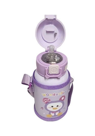 Akıllıelma-taros Cute Mor Animals Çelik Matara 500 Ml Mor