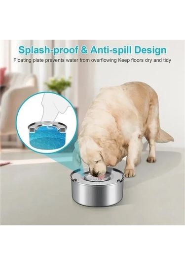 Jıalan 3l Paslanmaz Çelik Köpek Yüzen Kase, Hiçbir Dökülme