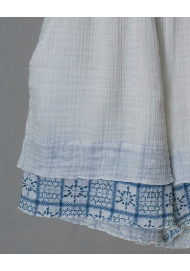 Süper Hafif %100 Pamuk 2 Katlı Müslin Şort - Tişört İkili Takım Pijama Gots Sertifikalı Mavi