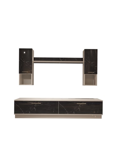Decoraktiv Eko 5dab Mdf Std Tv Ünitesi Tv Sehpası Beyaz - Siyah Mermer