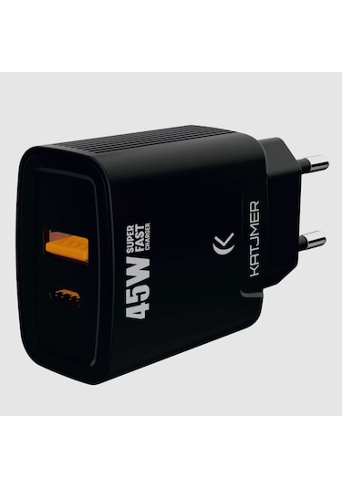 Katjmer Kj-45up-n Usb-pd Şarj Adaptörü Siyah