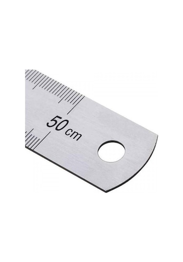 Kraf Çelik Çetvel 50 CM Inch Ölçülü 550 G Metal
