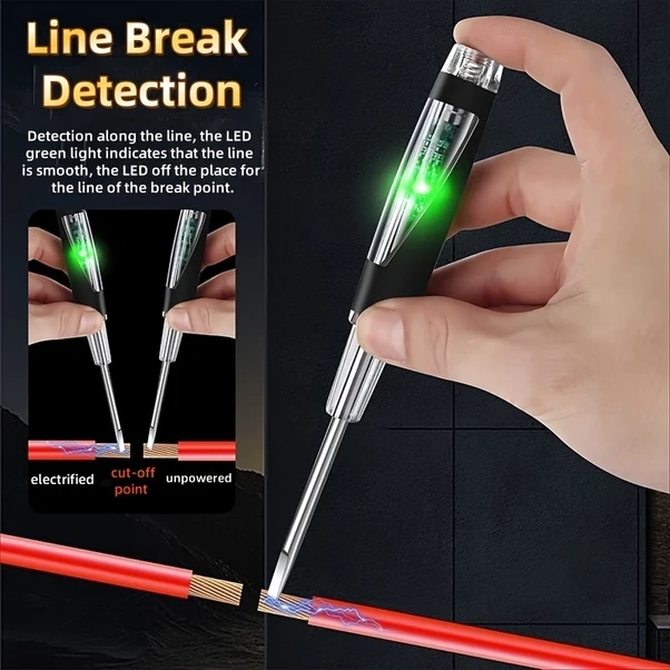 Willowhaven D06 Yüksek Parlaklıklı Led Voltaj Test Kalemi Kızılötesi Hat Kesme Tespiti Kaymaz Üçgen Sap Ev Ve Profesyonel Elektrikçiler