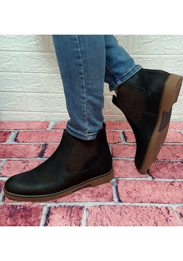 Voyager 3502 Kahve Renk Hakiki Deri Bilekte Bağcaksız Erkek Bot