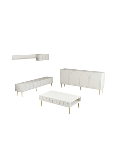 Variant Lyon 3 Lü Salon Takımı - Krem / Altın