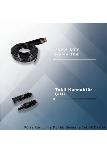 1.5hp-1.1kw Monofaz 230v Pompa İçin Solar Sulama Paketi