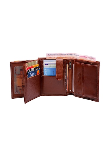 West Polo Hakiki Deri Bozuk Para Bölmeli Erkek Cüzdan Kartlık (454923572)