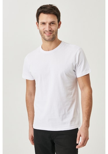 AC&Co / Altınyıldız Classics 4A4800000001BYZXS Slim Fit Bisiklet Yaka Kısa Kol Pamuklu Erkek Tişört Beyaz AC&Co / Altınyıldız Classics 4A4800000001BYZXS Slim Fit Bisiklet Yaka Kısa Kol Pamuklu Erkek Tişört Beyaz