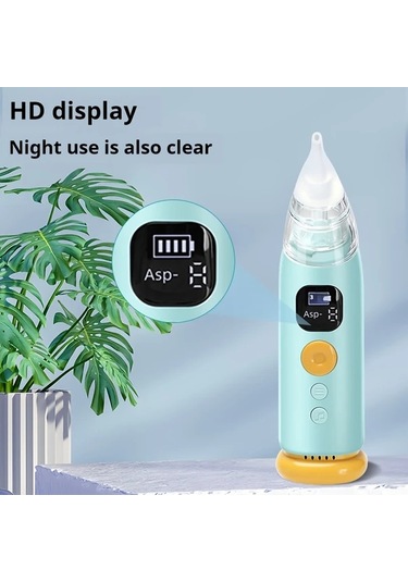 Xuweiwei Portable Electric Baby Nasal Cleaner Khaki Yumuşak Işık 3 Emme Seviyesi Ev Kullanımı