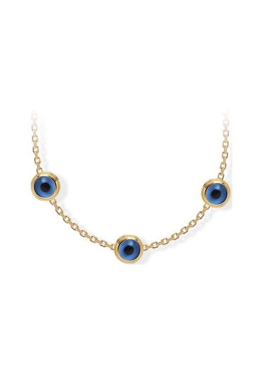 14 Ayar Sarı Altın Göz Figürlü Kolye