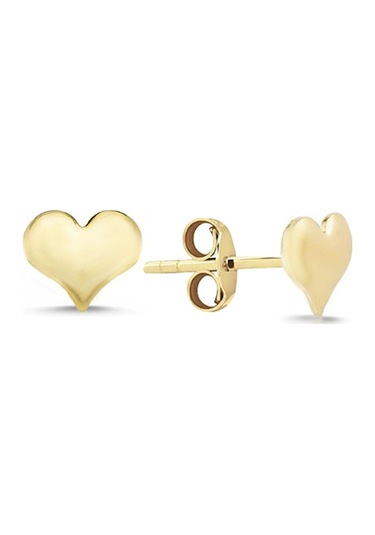 14 Ayar Sade Altın Kalp Küpe N11.2026