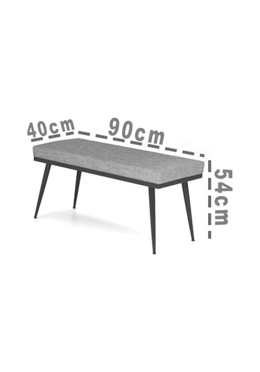 Wood House Nilay Puf-bench Gri