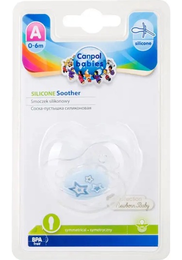 Canpol Babies 0-6 Aylık Yenidoğanlar İçin Silikon Emzik 169580527 Açık Mavi