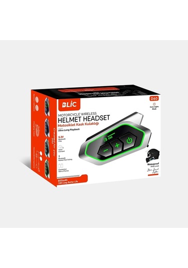Ceylan Adam D60 Motor Kask Kulaklık Rgb Modlu Motosiklet Kulaklık Su Geçirmez 5.3 Bluetooth Intercom