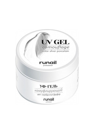 Runail Professional Protez Tırnak Jeli Uv Builder Gel Silver Porcelain Simli Açık Pembe 15gr. 4058