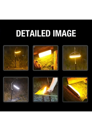 Xuweiwei Rhe Haki 10000mah Taşınabilir Şarjlı Kamp Işığı Usb Hızlı Şarj Su Geçirmez 6 Modlu Çadır Işığı Kanca Manyetik Taban Dış Mekan Araba Tamiri Yürüyüş Rhe Haki