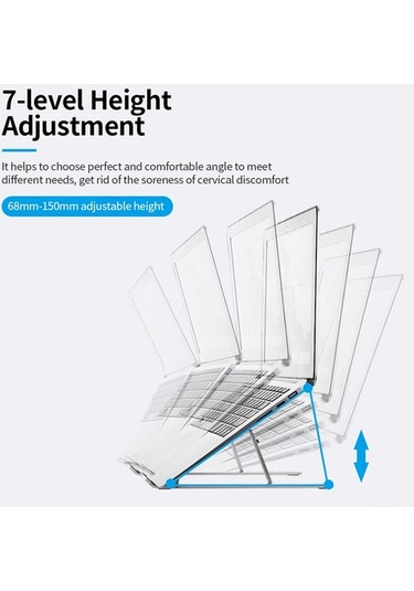 Didadodo 7 Seviyeli Farklı Renklerde Ayarlanabilir Taşınabilir Dizüstü Bilgisayar Standı - Ergonomik, Kaymaz Ve Soğutmalı
