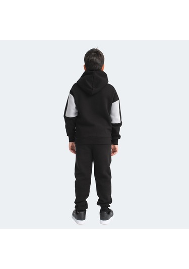 Slazenger LAYNE Çocuk Kapüşonlu Cepli Siyah / Gri Sweatshirt