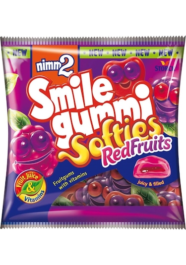 Nimm2 Smile Gummi Kırmızı Meyveler Aromalı Yumuşak Şekerleme 90gr