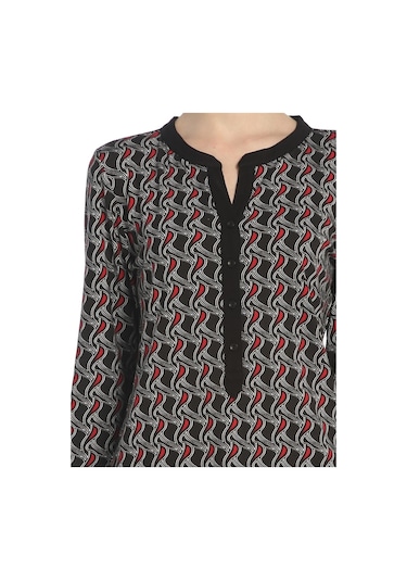 Bulalgiy Kadın Siyah Trend Baskılı Tshirt - Bga272470