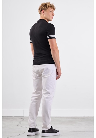 Dufy Fitilli Polo Triko Tshirt SIYAH