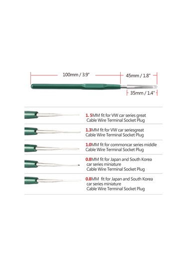 Yaozixa Otomotiv Kablolu Terminal Çıkarma Aracı Seti 5 Parça - Titanyum Alaşımlı Çelik, Sağlam Ve Dayanıklı, Kolay Kullanım