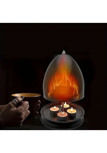 Oldfriend Siyah Dayanıklı Demir Çay Mumu Fırın Radyatörü Isıtma Seti - Alevsiz Pilsiz 4-6 Isıtma Mumu Ev & Bahçe