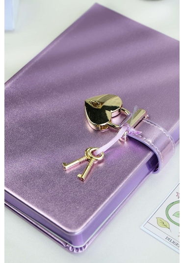 Hush Hush Kilitli Metalik Defter Kutulu 80gr. 160 Yp. Çiz..lila Lila