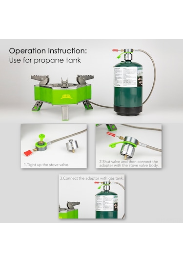 Dofolink Alüminyum Ve Bakır Gaz Deposu Adaptörü - Dışarıda Pişirme İçin Otomatik Kapatma Özelliği, Taşınabilir, 2 Adet Gümüş