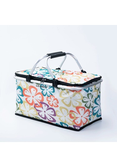 Lıcorıce Katlanabilir Kamp Taşınabilir Buz Torbası Yalıtımlı Öğle Yemeği Kutusu, Açık Saklama Sepeti Turuncu