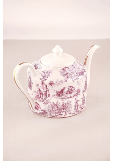 Gül Kurusu İngiliz Altın Yaldızlı Porselen Demlik