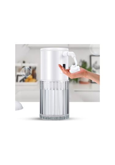Xiaaokeji Otomatik Sabunluk, 350ml Temassız Şarj Edilebilir Sabunluk Beyaz