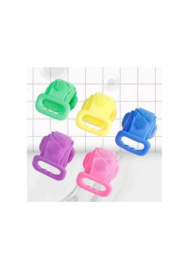 Silikon Çift Taraflı Banyo Kesesi Çok Renkli