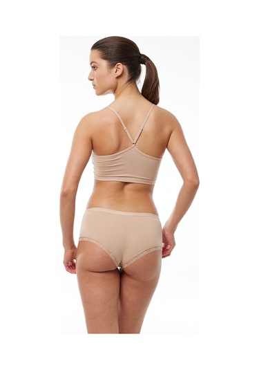 Malabadi Kadın Ten Rengi 6 Lı Paket Geniş Kenarlı Dantelli Modal Külot 1908 Ten