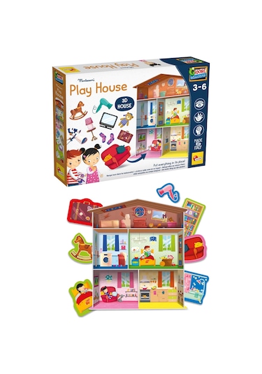 Çocuklar İçin Montessori 3d Ev Yapım Ve Yerleştirme Oyunu Seti