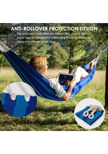 Tcherchı Mavi Devrilme Önleyici Çift Dış Mekan Hamak