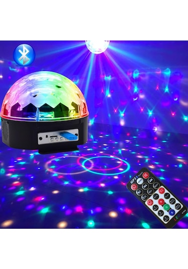 Küre Disko Topu Müzik Çalar Renkli Lazer Işıklı Bluetooth 5224