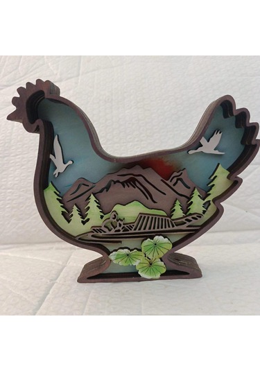 Homyl Tavuk Heykeli El Sanatları Dekoratif Masa Süsü Tezgah