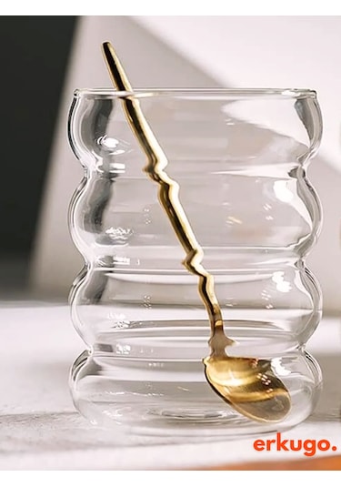 2 Adet Borosilikat Sunum Bardağı, Kahve Bardağı, Isı Dayanıklı Meşrubat Bardağı 350 Ml Bubblecup Şeffaf