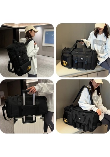 Sandwich Yobenki 003 Siyah Seyahat Sırt Çantası: Omuz Askılı, Ayakkabı Bölmesi Siyah