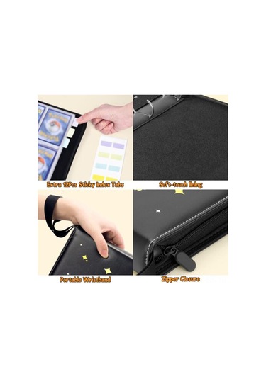 Hfambition Pokemon Kartları İçin Taşınabilir 400 Kartlı Koleksiyon Kutusu - 50 Sayfa 4 Cepli, Pu+eva Malzeme, Sağlama Ve Düzenleme Özelliği Çok Renkli