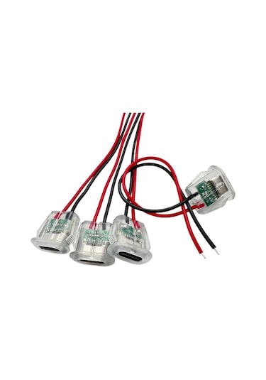 Meridiangoods 15 Adet Şeffaf Tip C Usb Şarj Hubı Led Göstergeli Güvenli Bağlantı